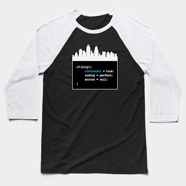 Cincinnati Coding Baseball T-Shirt by Ferrazi